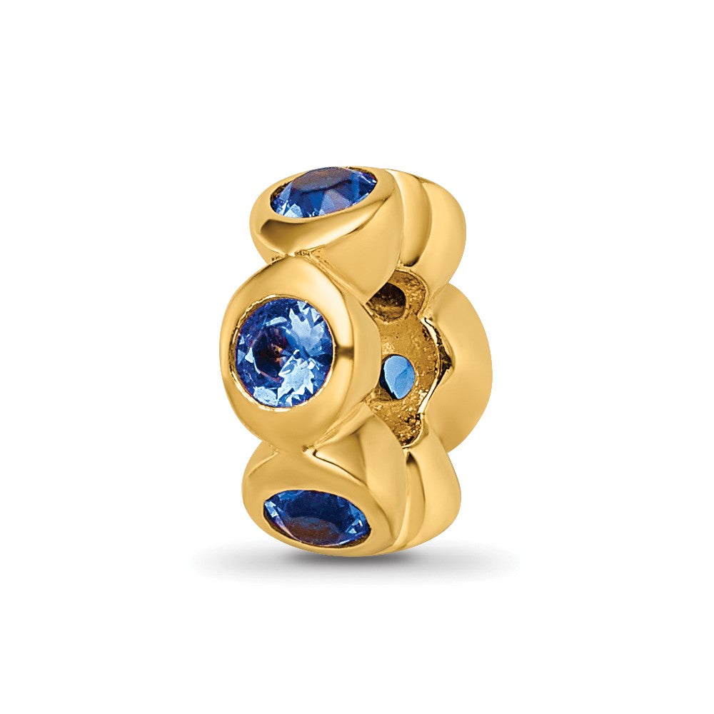 Ss/vergoldet Sterlingsilber Vergoldet Reflections Sept Blau Preciosa Kristall Perle