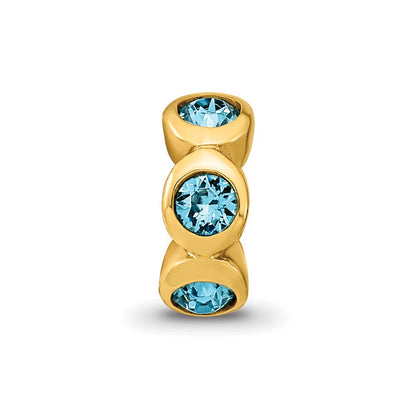 Ss/vergoldet Sterlingsilber Vergoldet Reflections Dec Blau Preciosa Kristall Perle