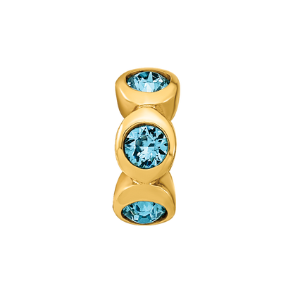 Ss/vergoldet Sterlingsilber Vergoldet Reflections Dec Blau Preciosa Kristall Perle