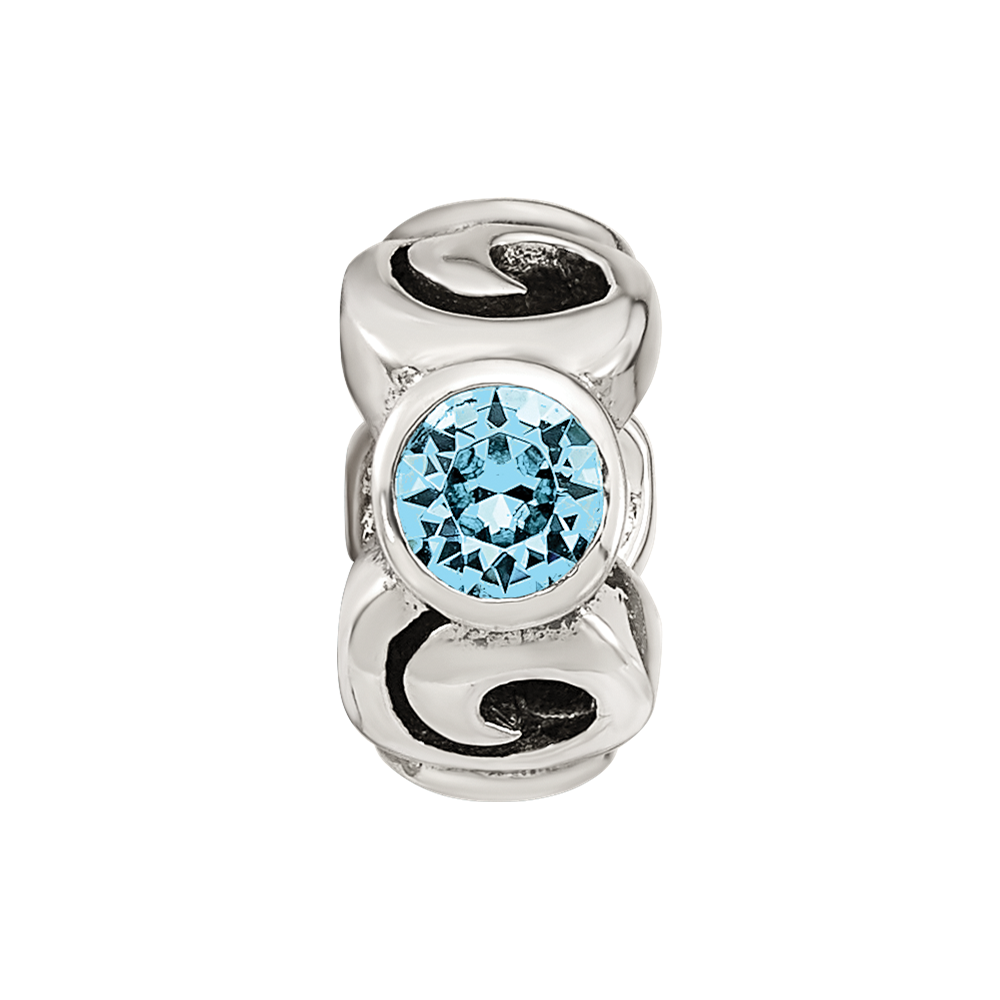 Sterlingsilber Reflections March Lt Blau Preciosa Kristall Geburtsstein Perle