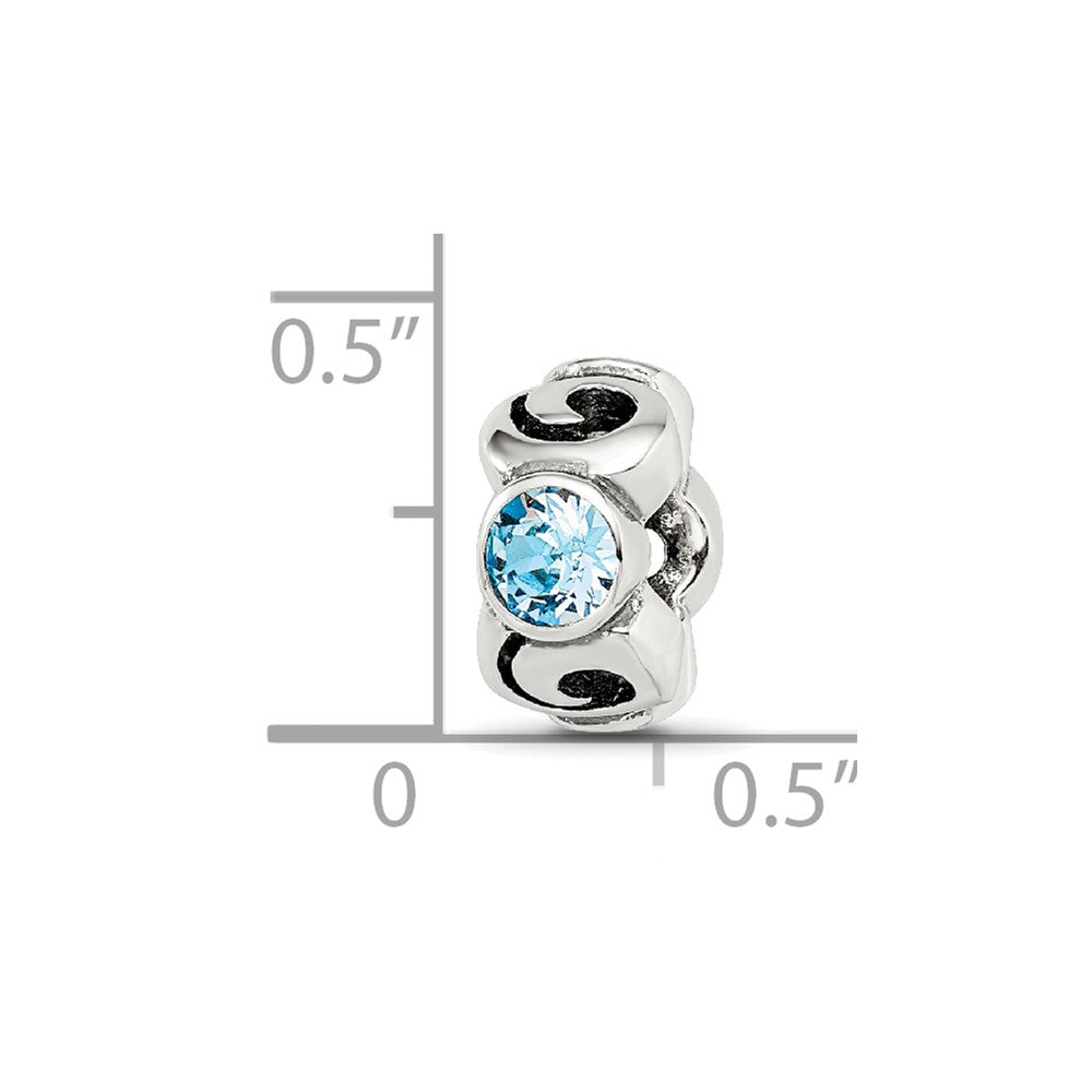 Sterlingsilber Reflections March Lt Blau Preciosa Kristall Geburtsstein Perle