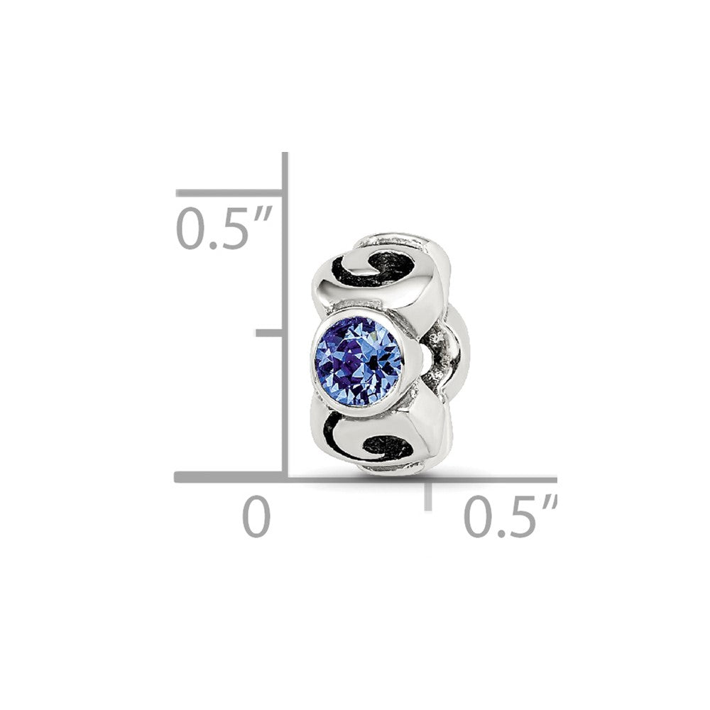 Sterlingsilber Reflections Sept Blau Preciosa Kristall Geburtsstein Perle