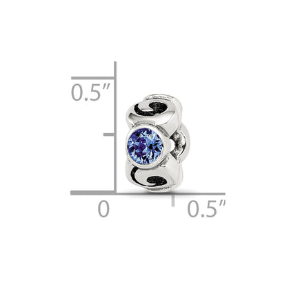 Sterlingsilber Reflections Sept Blau Preciosa Kristall Geburtsstein Perle