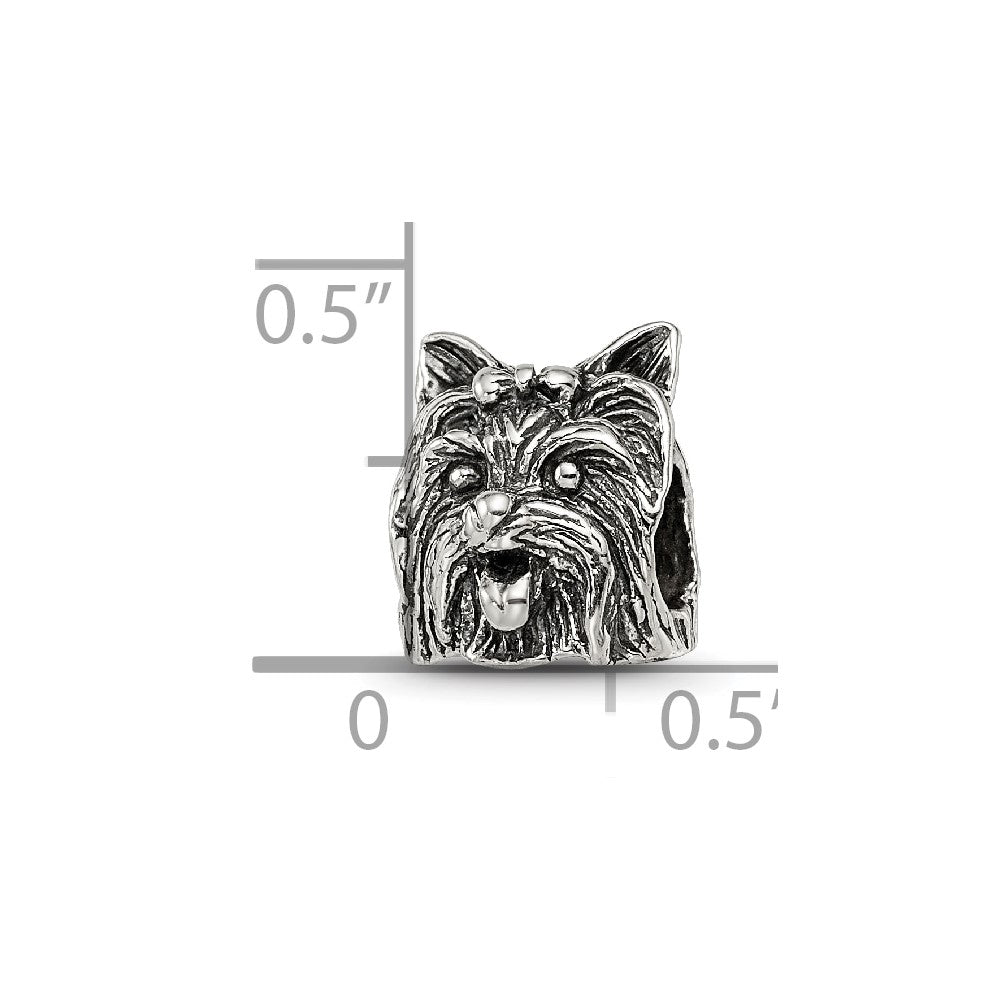 Sterlingsilber Reflections Yorkshire Terrier Kopf Perle
