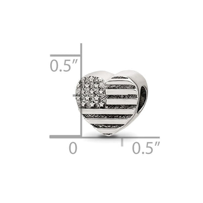Sterlingsilber Reflections Herz Flag Perle