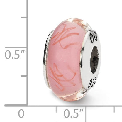 Sterlingsilber Reflections Rosa/red Scribbles Hand-blown Glas Perle
