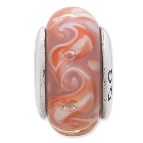 Sterlingsilber Reflections Rosa/red Wirbel Hand-blown Glas Perle