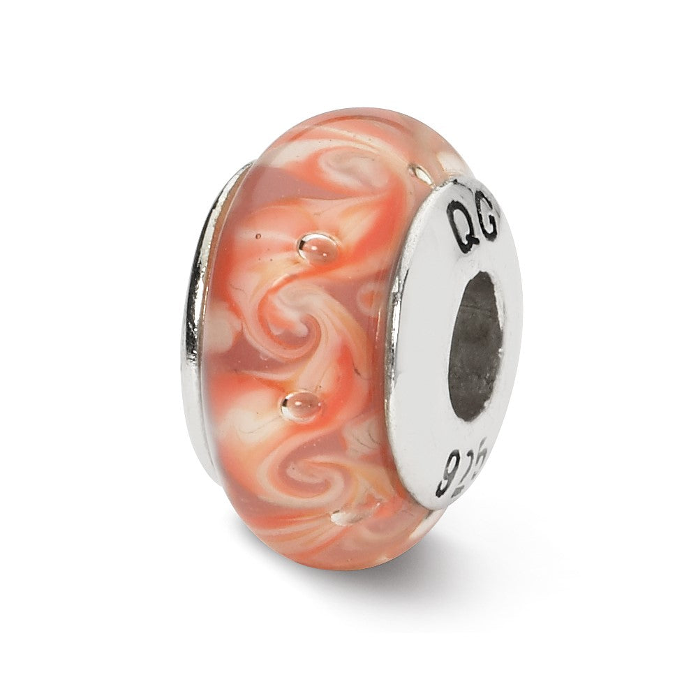 Sterlingsilber Reflections Rosa/red Wirbel Hand-blown Glas Perle