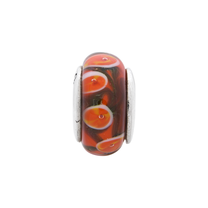Sterlingsilber Reflections Rot/orange Hand-blown Glas Perle
