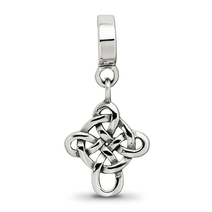 Sterlingsilber Reflections Keltisch Weave Kreuz Hängend Perle