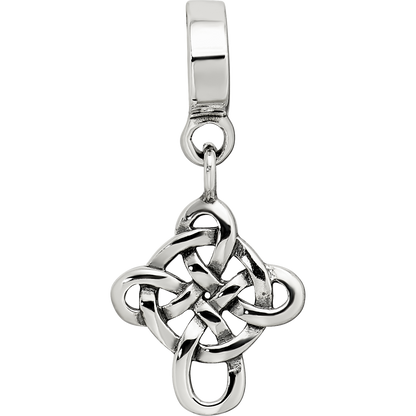Sterlingsilber Reflections Keltisch Weave Kreuz Hängend Perle