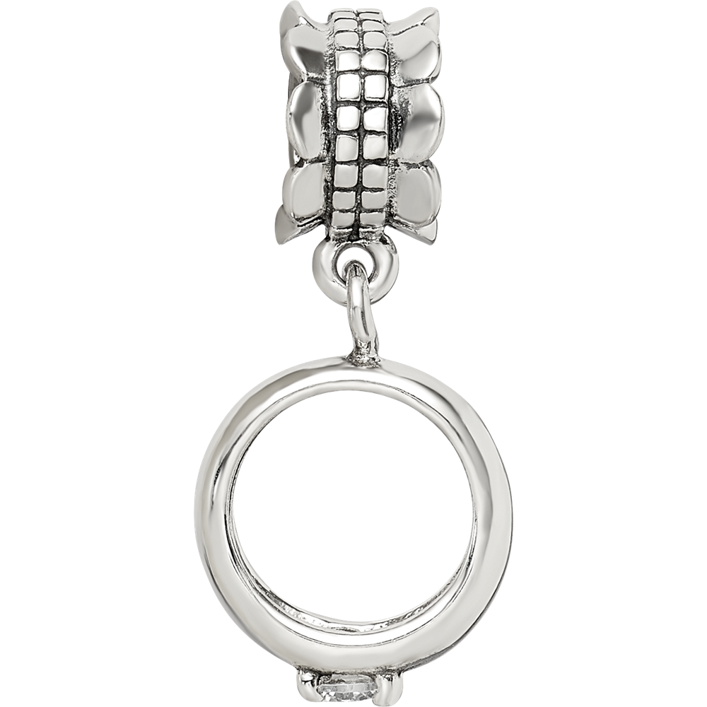 Sterlingsilber Reflections Zirkonia Verlobungsring Hängend Perle