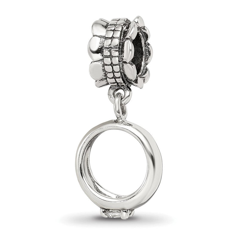 Sterlingsilber Reflections Zirkonia Verlobungsring Hängend Perle