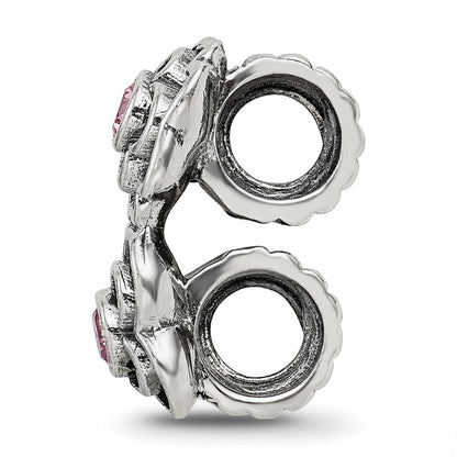 Sterlingsilber Reflections Rosa Zirkonia Connector Perle