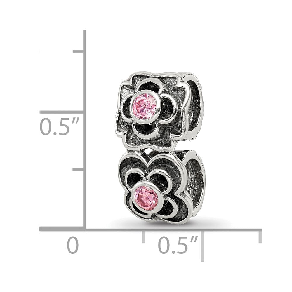 Sterlingsilber Reflections Rosa Zirkonia Connector Perle