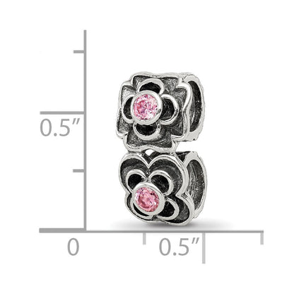 Sterlingsilber Reflections Rosa Zirkonia Connector Perle