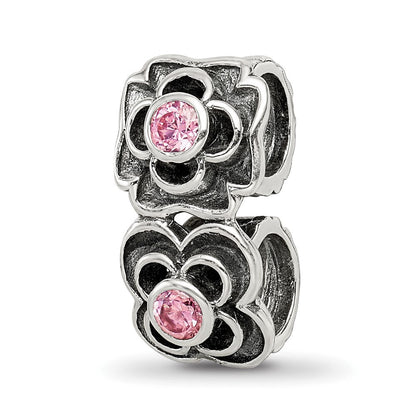 Sterlingsilber Reflections Rosa Zirkonia Connector Perle