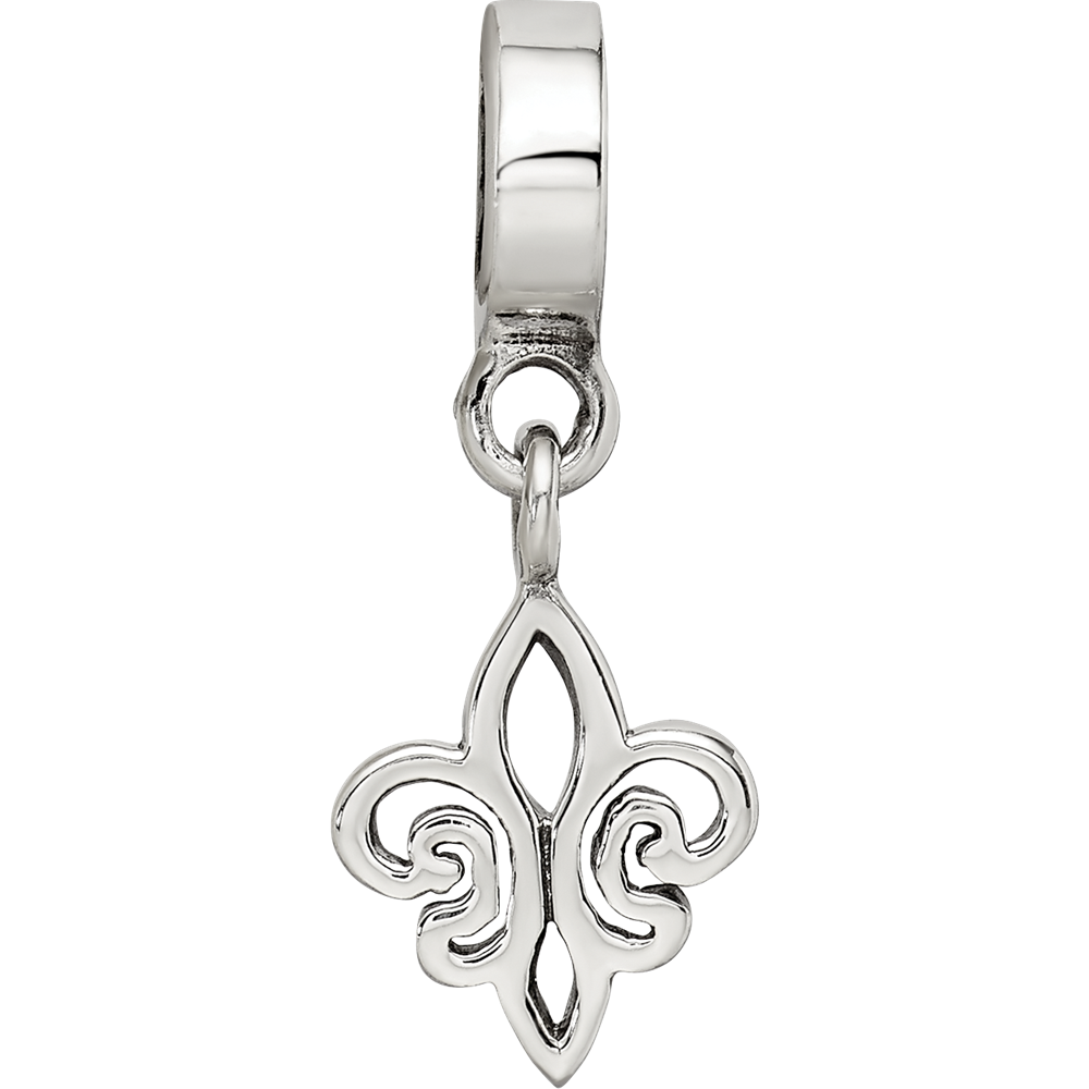 Sterlingsilber Reflections Fleur De Lis Hängend Perle