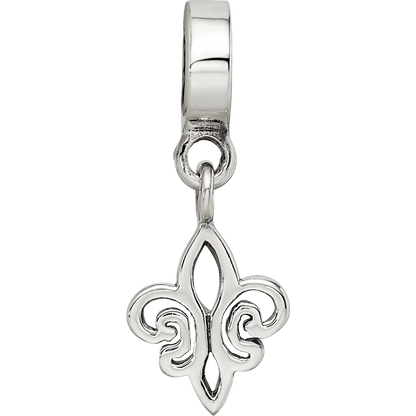 Sterlingsilber Reflections Fleur De Lis Hängend Perle