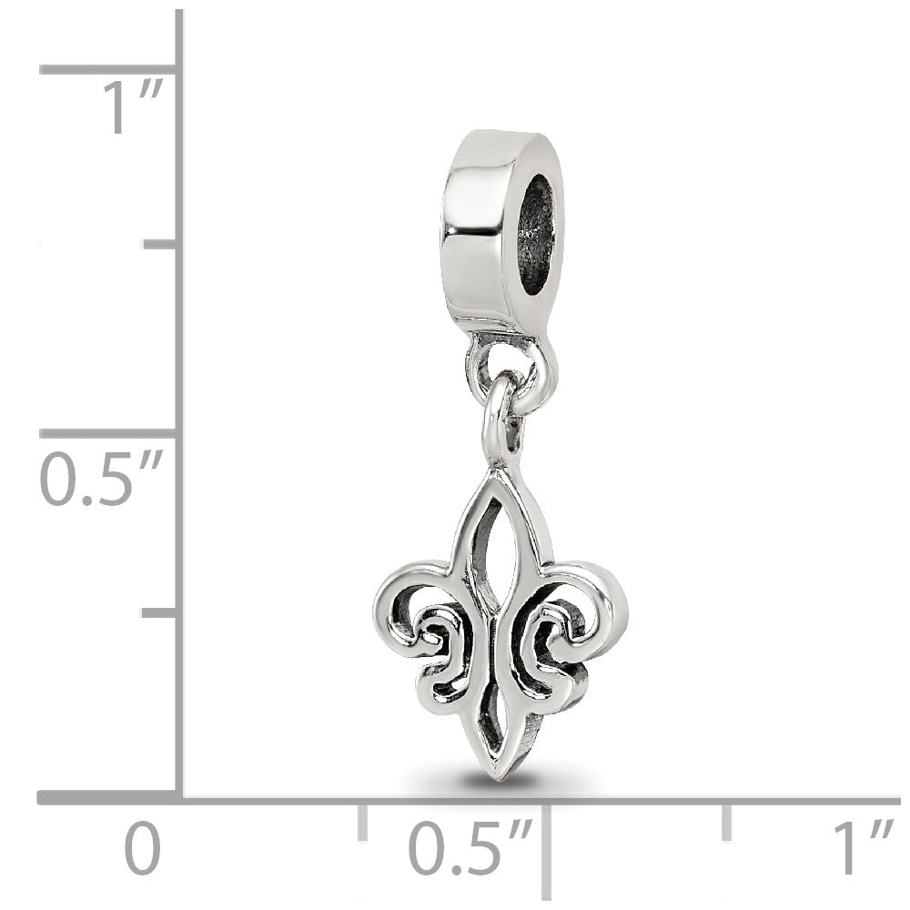 Sterlingsilber Reflections Fleur De Lis Hängend Perle