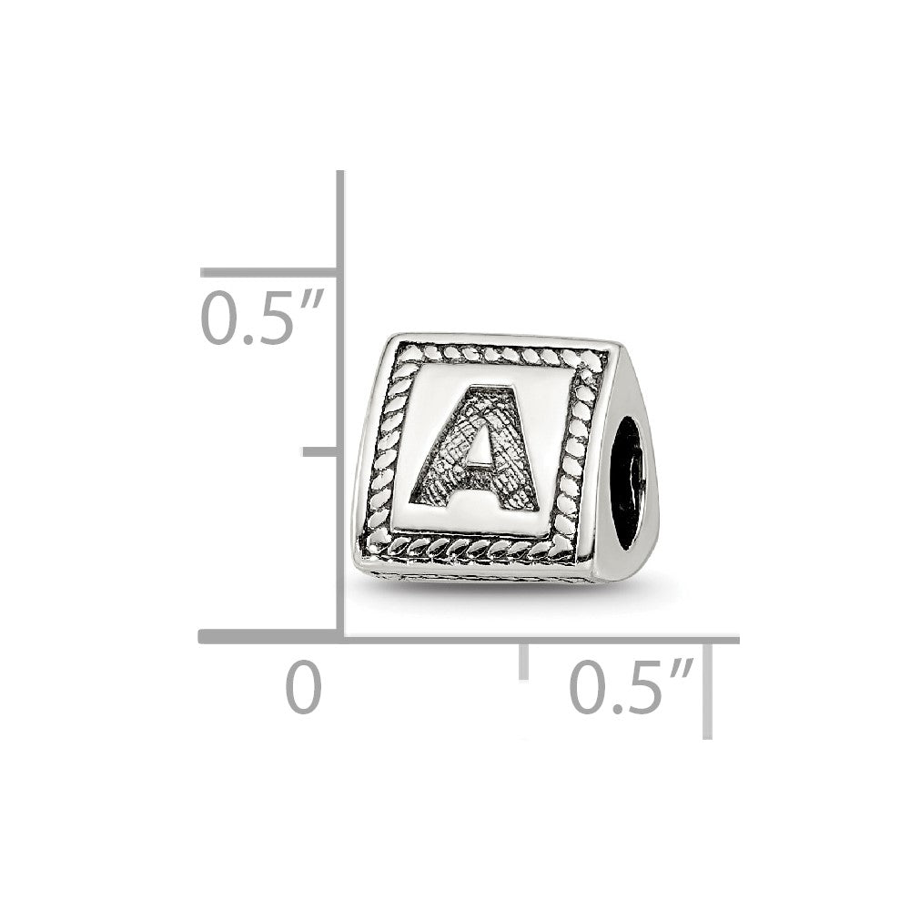 Sterlingsilber Reflections Buchstabe A Dreieck Block Perle