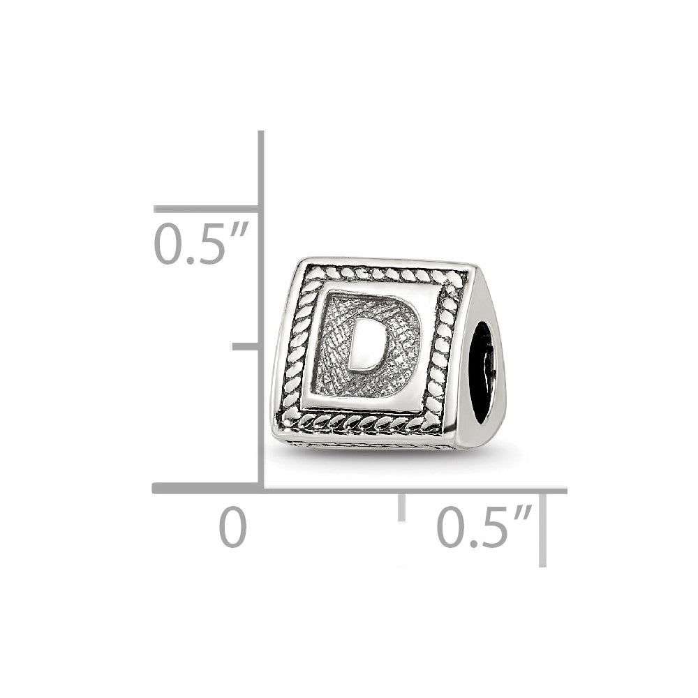 Sterlingsilber Reflections Buchstabe D Dreieck Block Perle