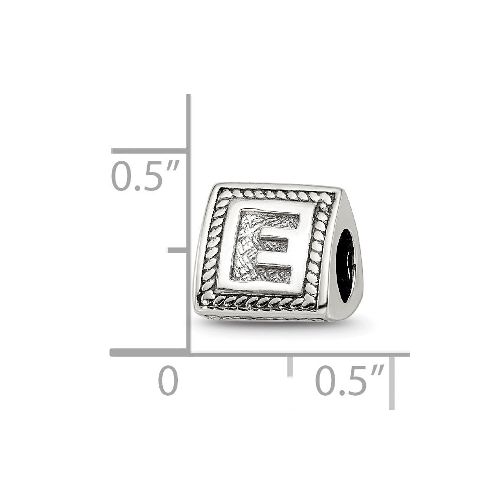 Sterlingsilber Reflections Buchstabe E Dreieck Block Perle