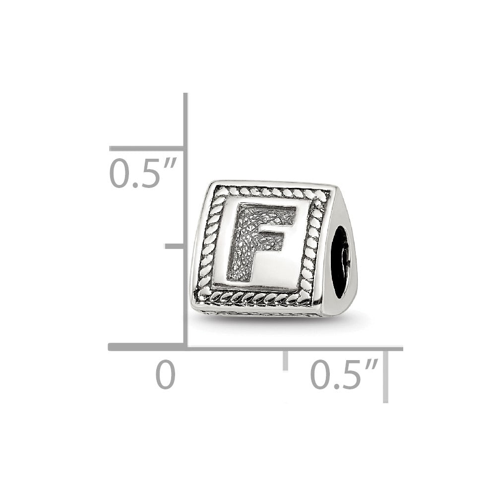 Sterlingsilber Reflections Buchstabe F Dreieck Block Perle