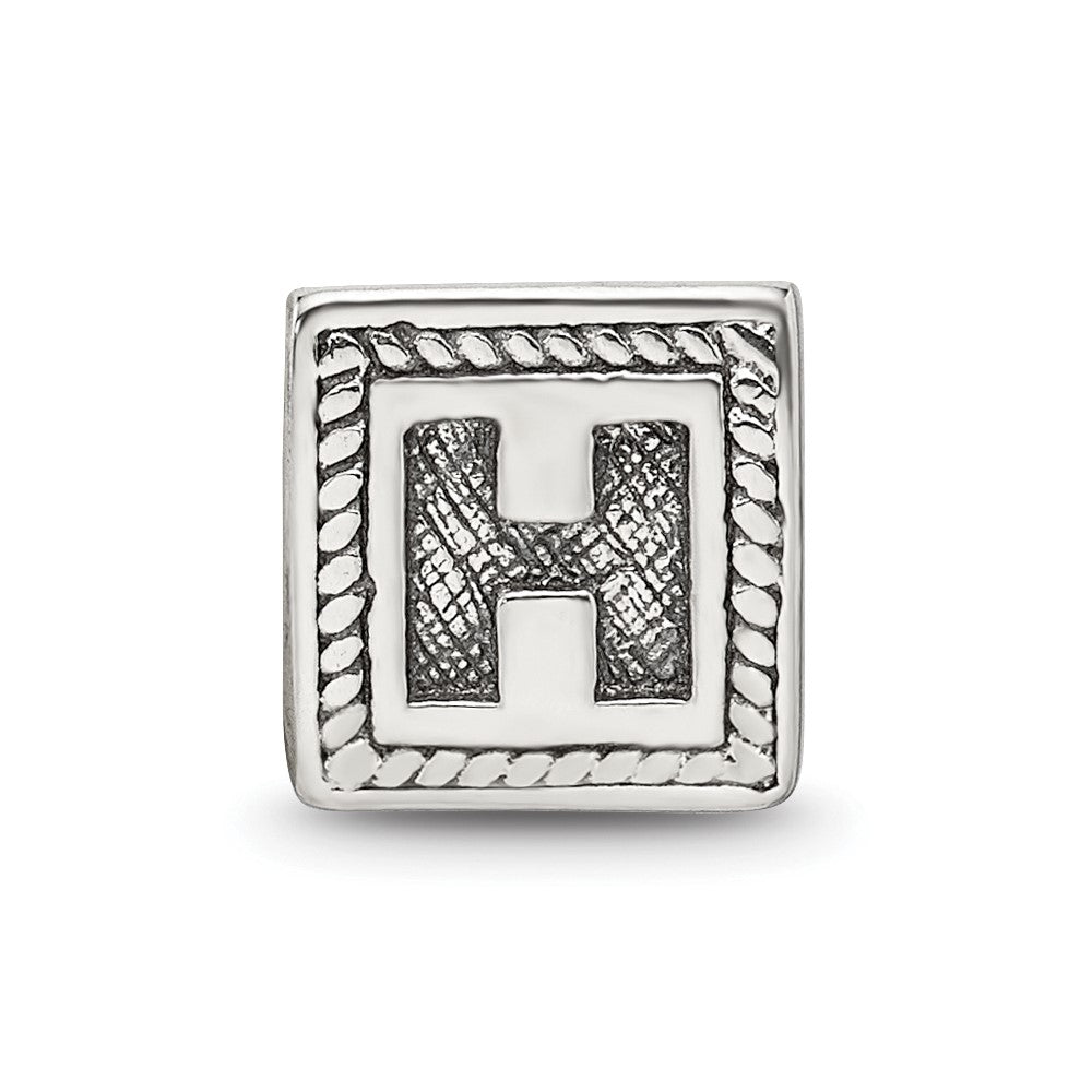 Sterlingsilber Reflections Buchstabe H Dreieck Block Perle
