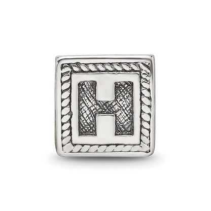 Sterlingsilber Reflections Buchstabe H Dreieck Block Perle
