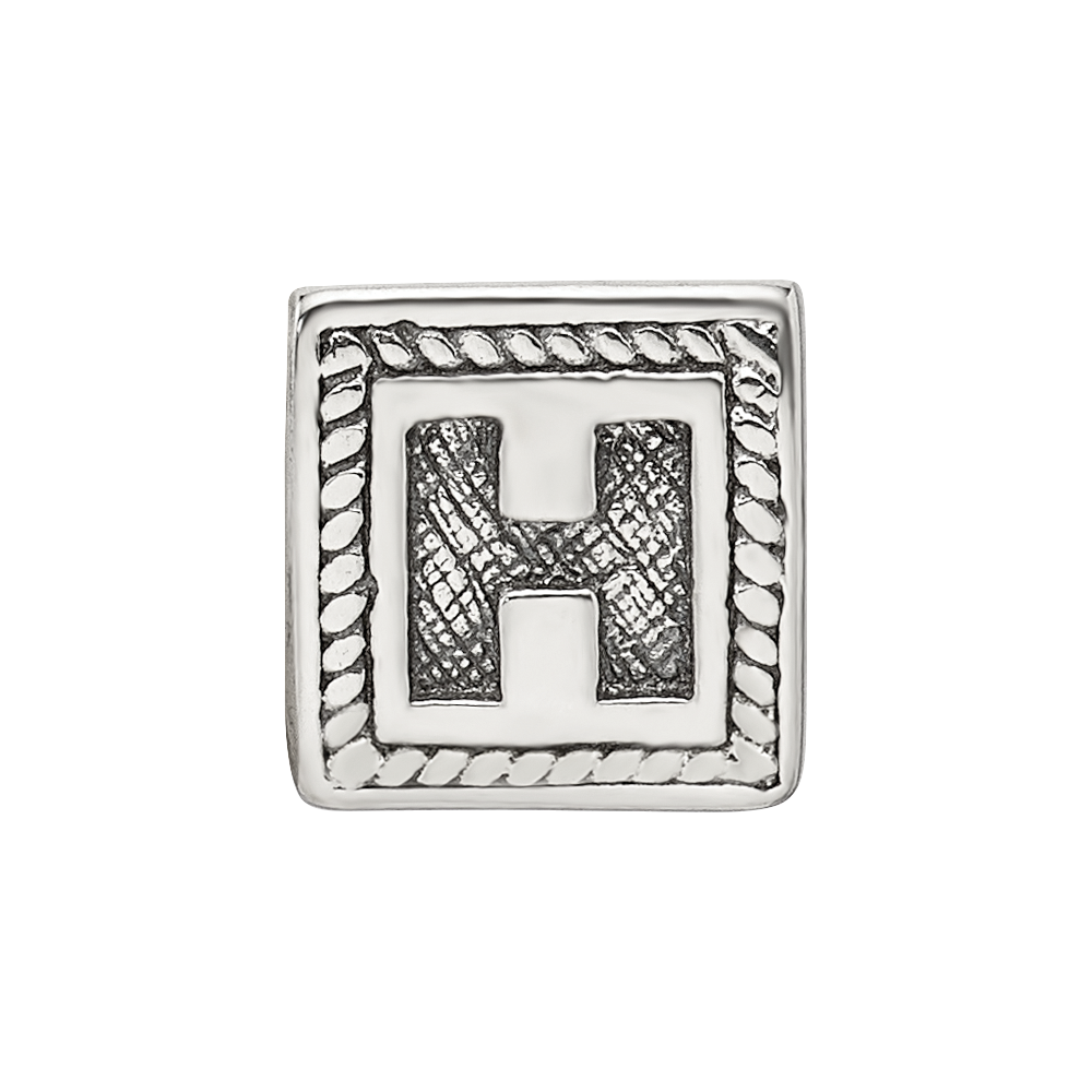 Sterlingsilber Reflections Buchstabe H Dreieck Block Perle