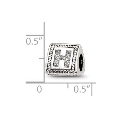 Sterlingsilber Reflections Buchstabe H Dreieck Block Perle