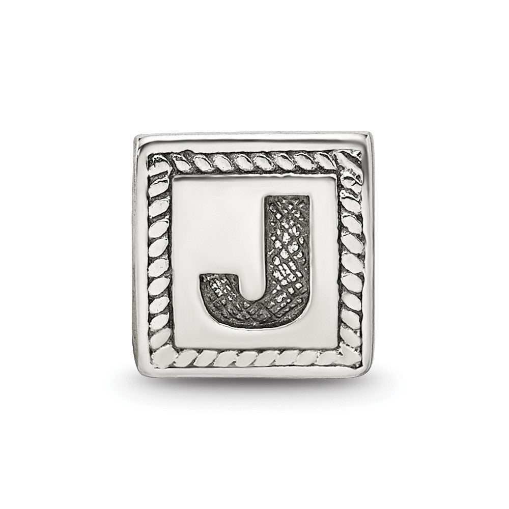 Sterlingsilber Reflections Buchstabe J Dreieck Block Perle