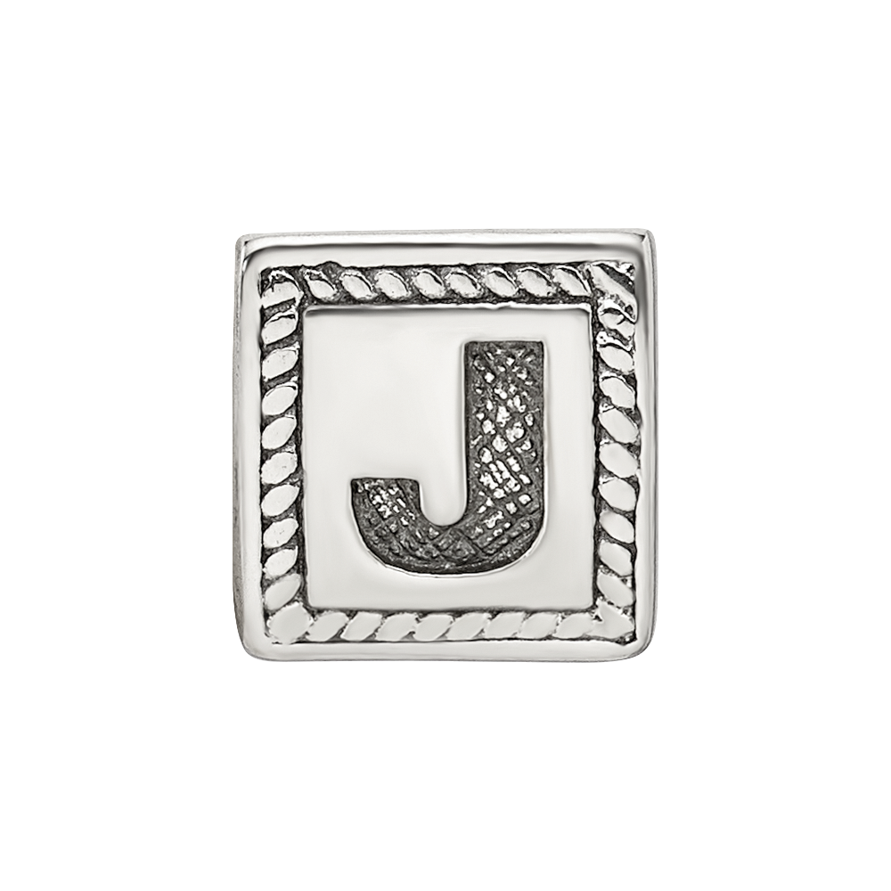 Sterlingsilber Reflections Buchstabe J Dreieck Block Perle