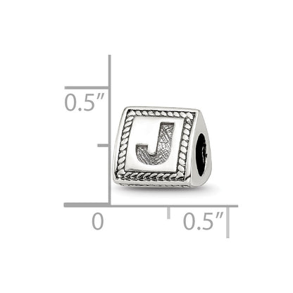 Sterlingsilber Reflections Buchstabe J Dreieck Block Perle