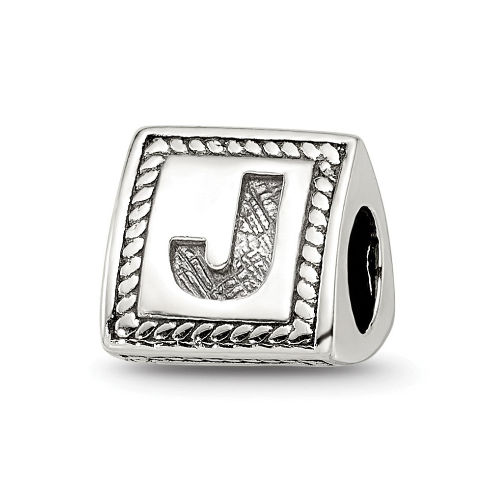 Sterlingsilber Reflections Buchstabe J Dreieck Block Perle