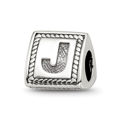 Sterlingsilber Reflections Buchstabe J Dreieck Block Perle