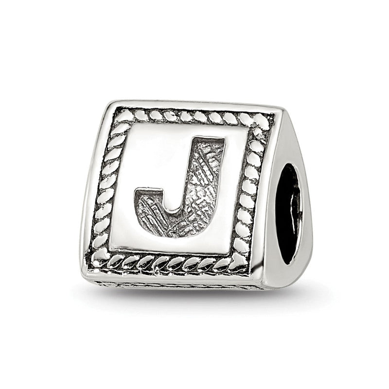 Sterlingsilber Reflections Buchstabe J Dreieck Block Perle