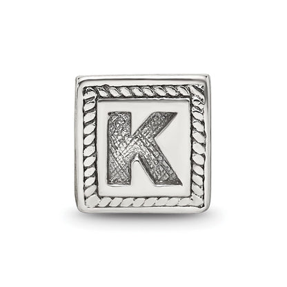 Sterlingsilber Reflections Buchstabe K Dreieck Block Perle