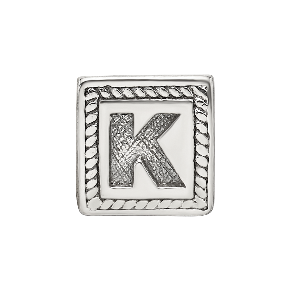 Sterlingsilber Reflections Buchstabe K Dreieck Block Perle