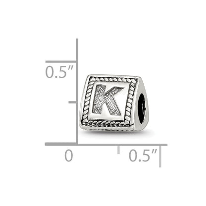 Sterlingsilber Reflections Buchstabe K Dreieck Block Perle