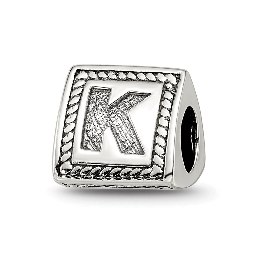 Sterlingsilber Reflections Buchstabe K Dreieck Block Perle