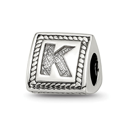 Sterlingsilber Reflections Buchstabe K Dreieck Block Perle
