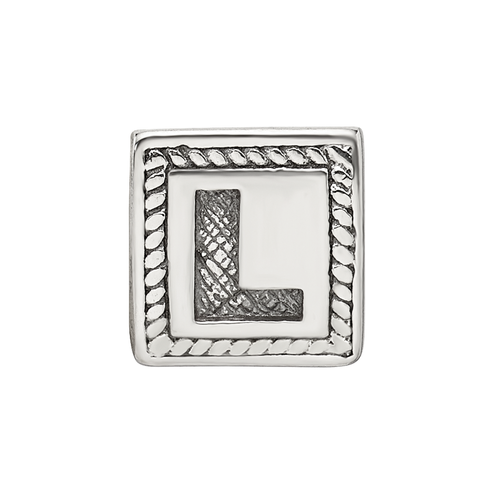 Sterlingsilber Reflections Buchstabe L Dreieck Block Perle