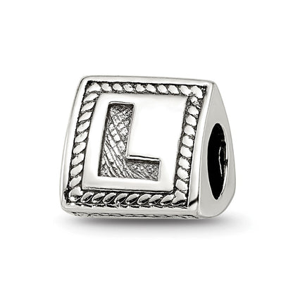 Sterlingsilber Reflections Buchstabe L Dreieck Block Perle