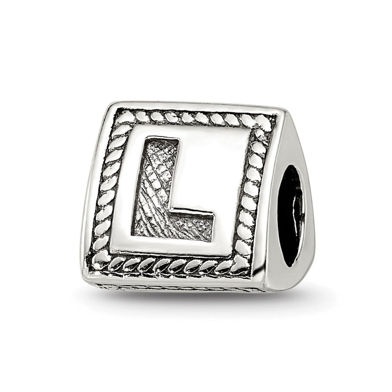 Sterlingsilber Reflections Buchstabe L Dreieck Block Perle