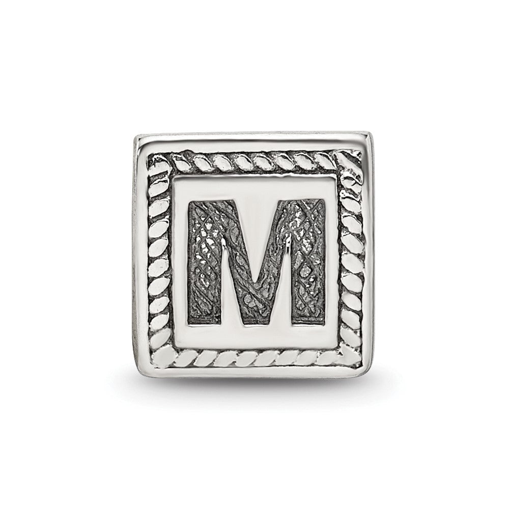 Sterlingsilber Reflections Buchstabe M Dreieck Block Perle