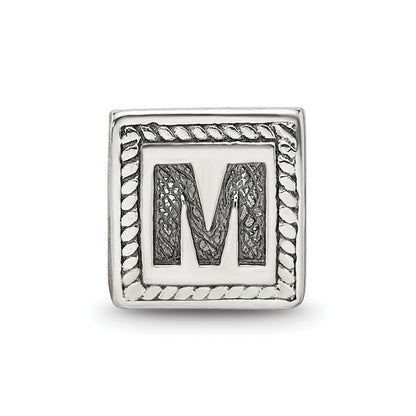 Sterlingsilber Reflections Buchstabe M Dreieck Block Perle