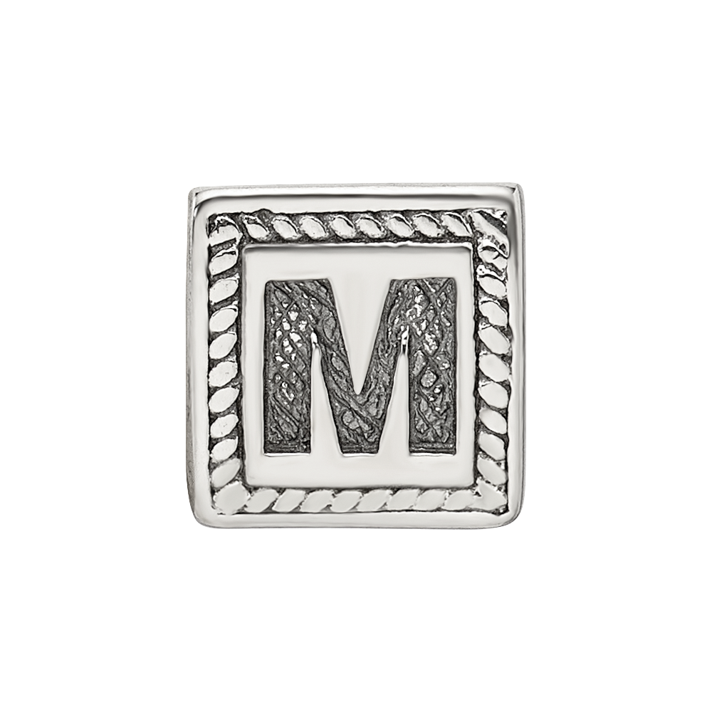 Sterlingsilber Reflections Buchstabe M Dreieck Block Perle