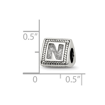 Sterlingsilber Reflections Buchstabe N Dreieck Block Perle